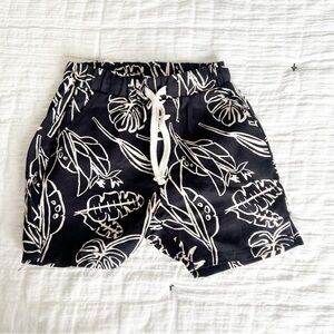 NEW Zara Kids Baby Cotton Linen Tropical Palm Print Shorts Size 18-24 months